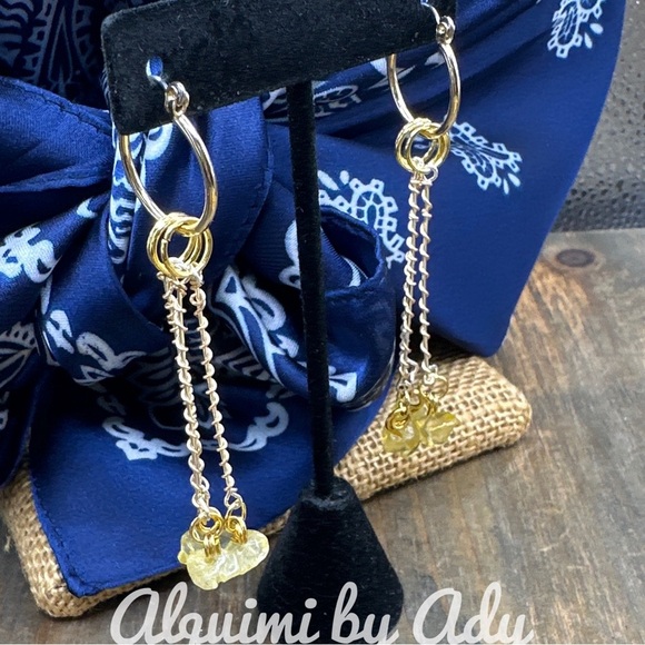 Alquimia Yellow and Silver Earrings - Picture 2 of 5